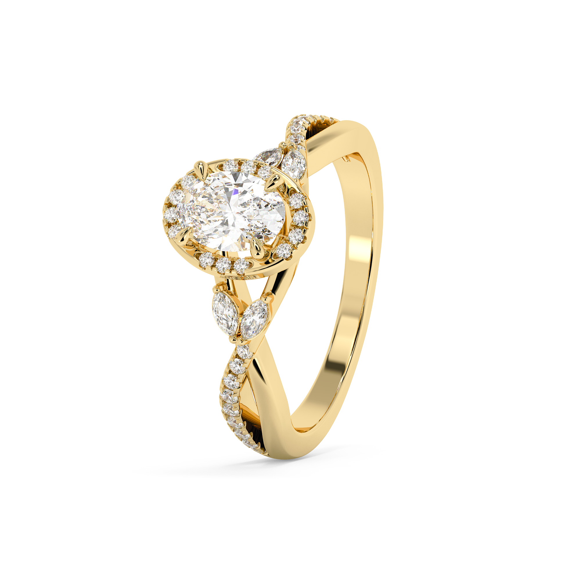 Emerald Solitaire Lab Grown Diamond Engagement Ring