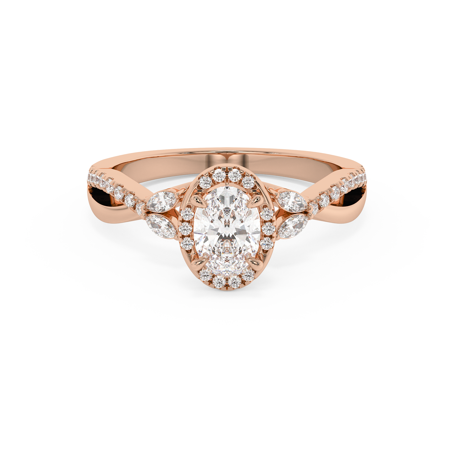 Emerald Solitaire Lab Grown Diamond Engagement Ring