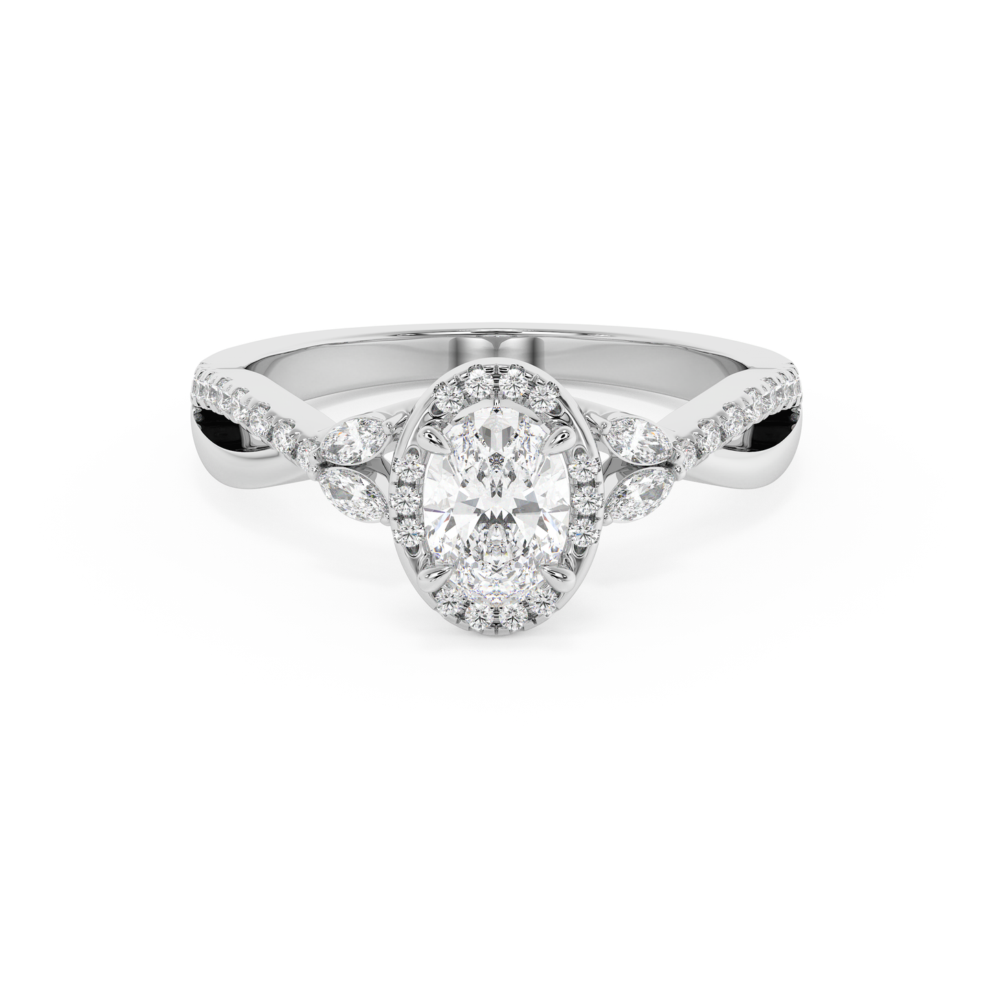 Emerald Solitaire Lab Grown Diamond Engagement Ring
