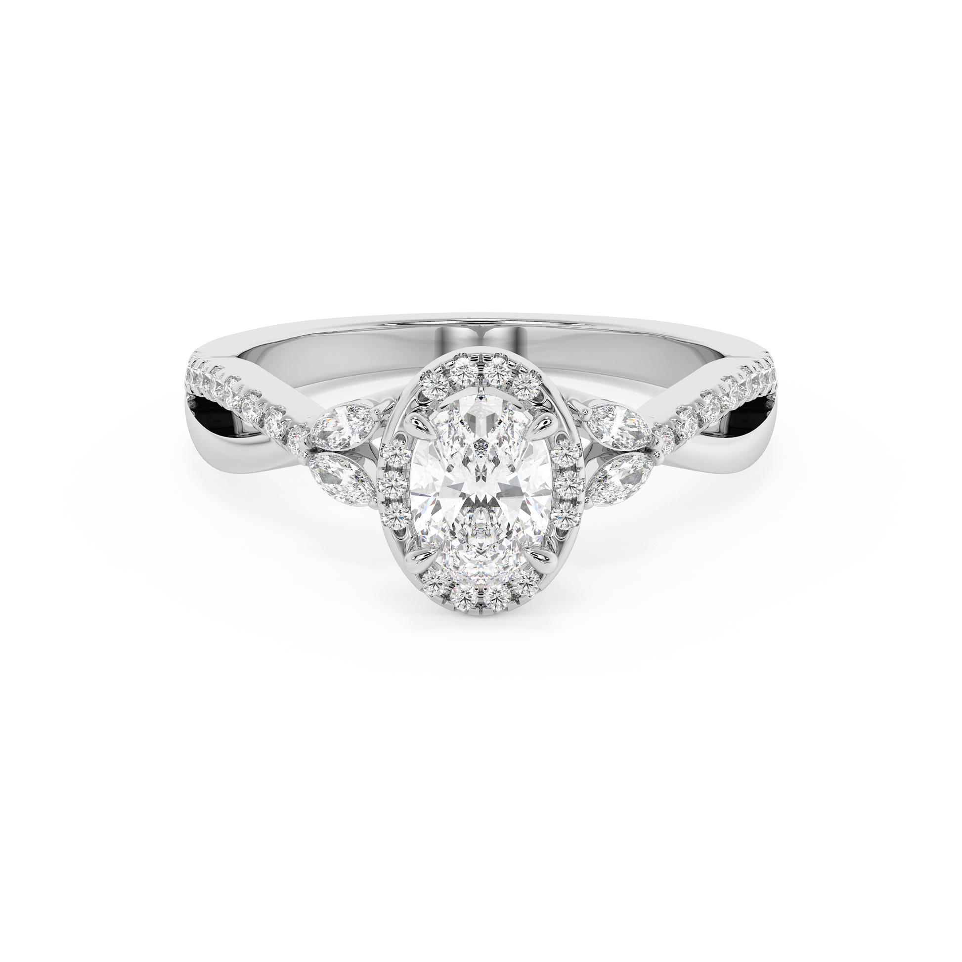 Emerald Solitaire Lab Grown Diamond Engagement Ring
