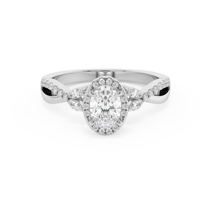 Emerald Solitaire Lab Grown Diamond Engagement Ring