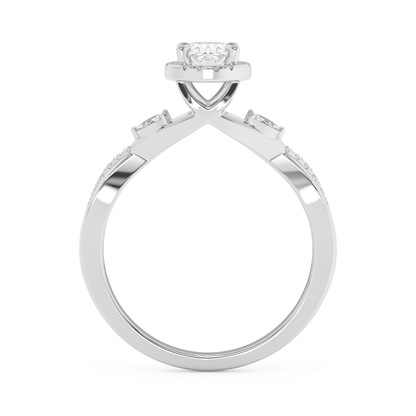 Emerald Solitaire Lab Grown Diamond Engagement Ring