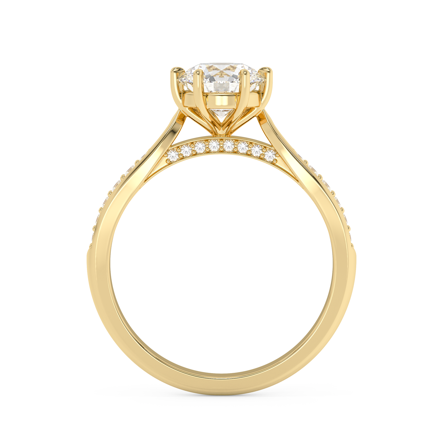 Emerald Solitaire Lab Grown Diamond Engagement Ring
