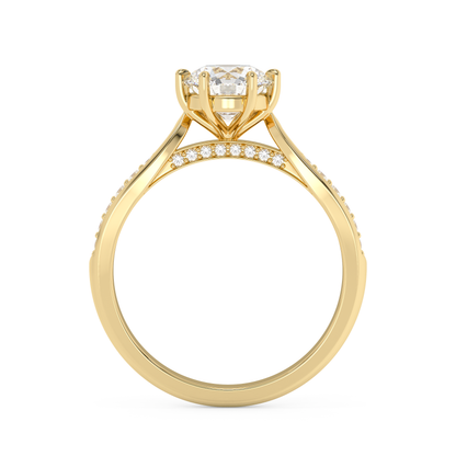 Emerald Solitaire Lab Grown Diamond Engagement Ring
