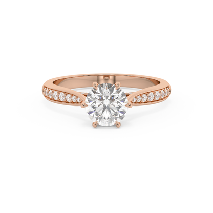 Emerald Solitaire Lab Grown Diamond Engagement Ring