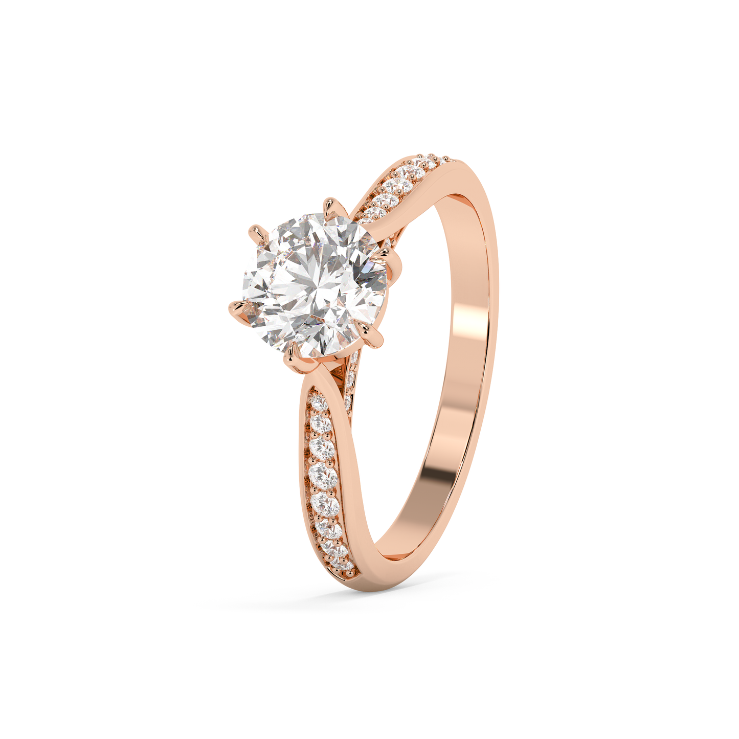 Emerald Solitaire Lab Grown Diamond Engagement Ring