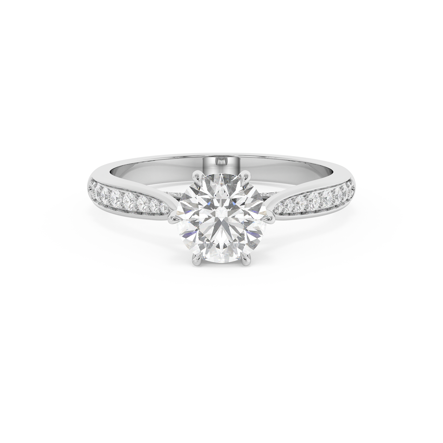 Emerald Solitaire Lab Grown Diamond Engagement Ring
