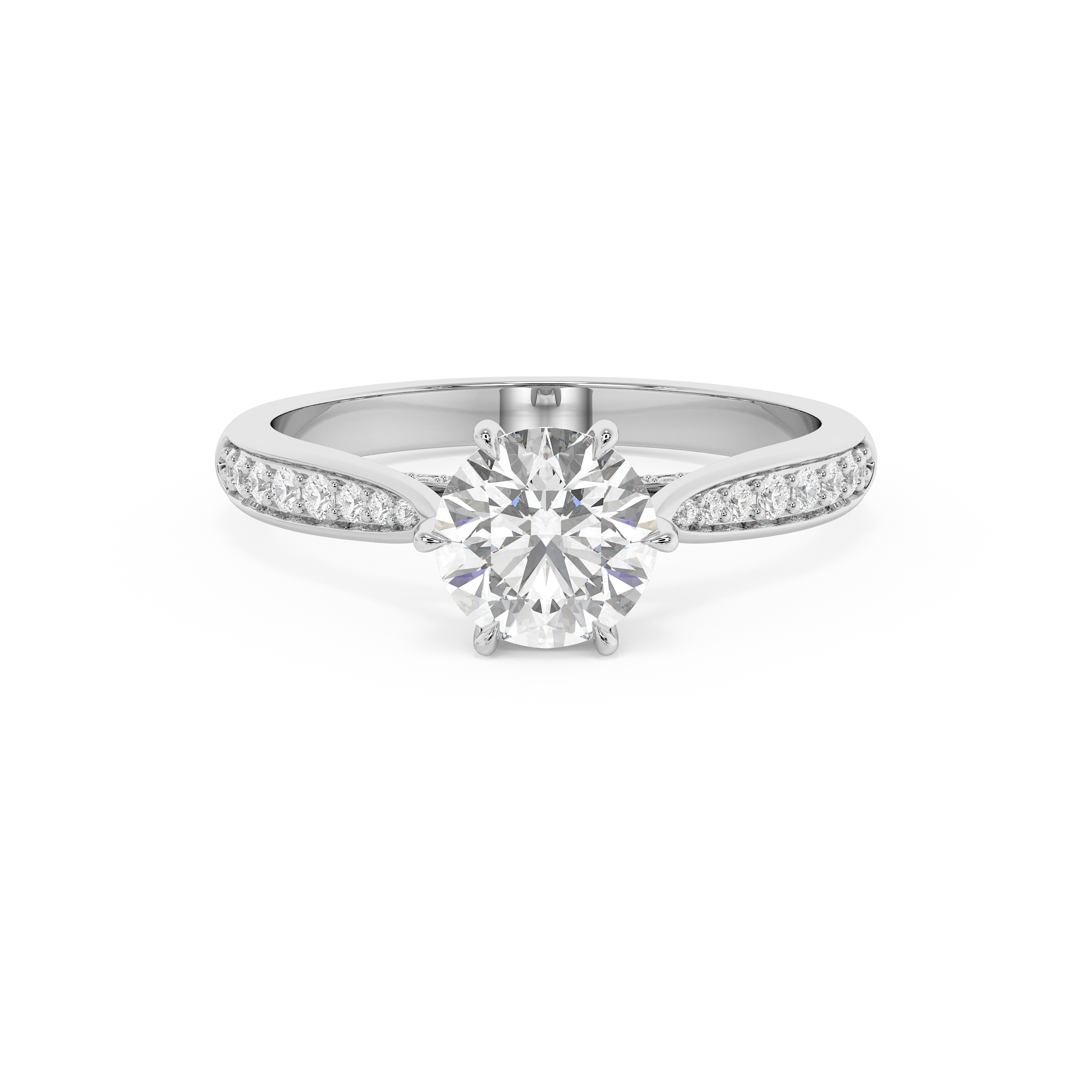 Emerald Solitaire Lab Grown Diamond Engagement Ring