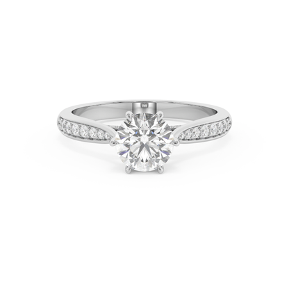 Emerald Solitaire Lab Grown Diamond Engagement Ring