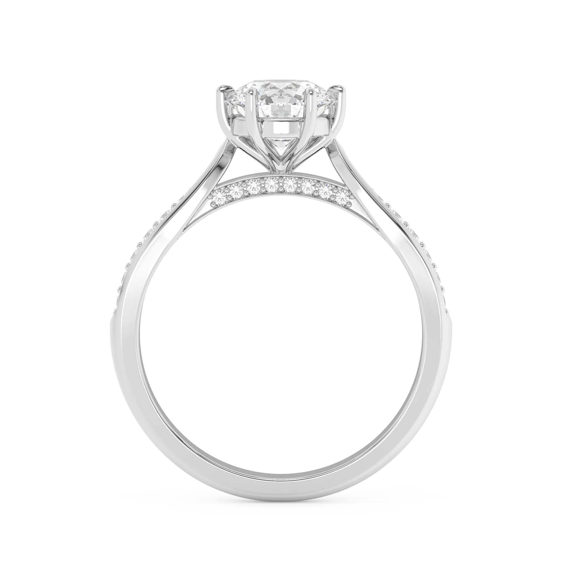 Emerald Solitaire Lab Grown Diamond Engagement Ring
