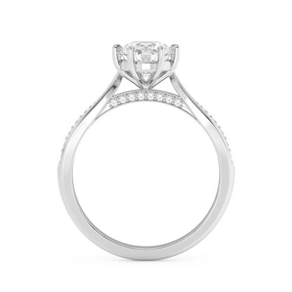 Emerald Solitaire Lab Grown Diamond Engagement Ring