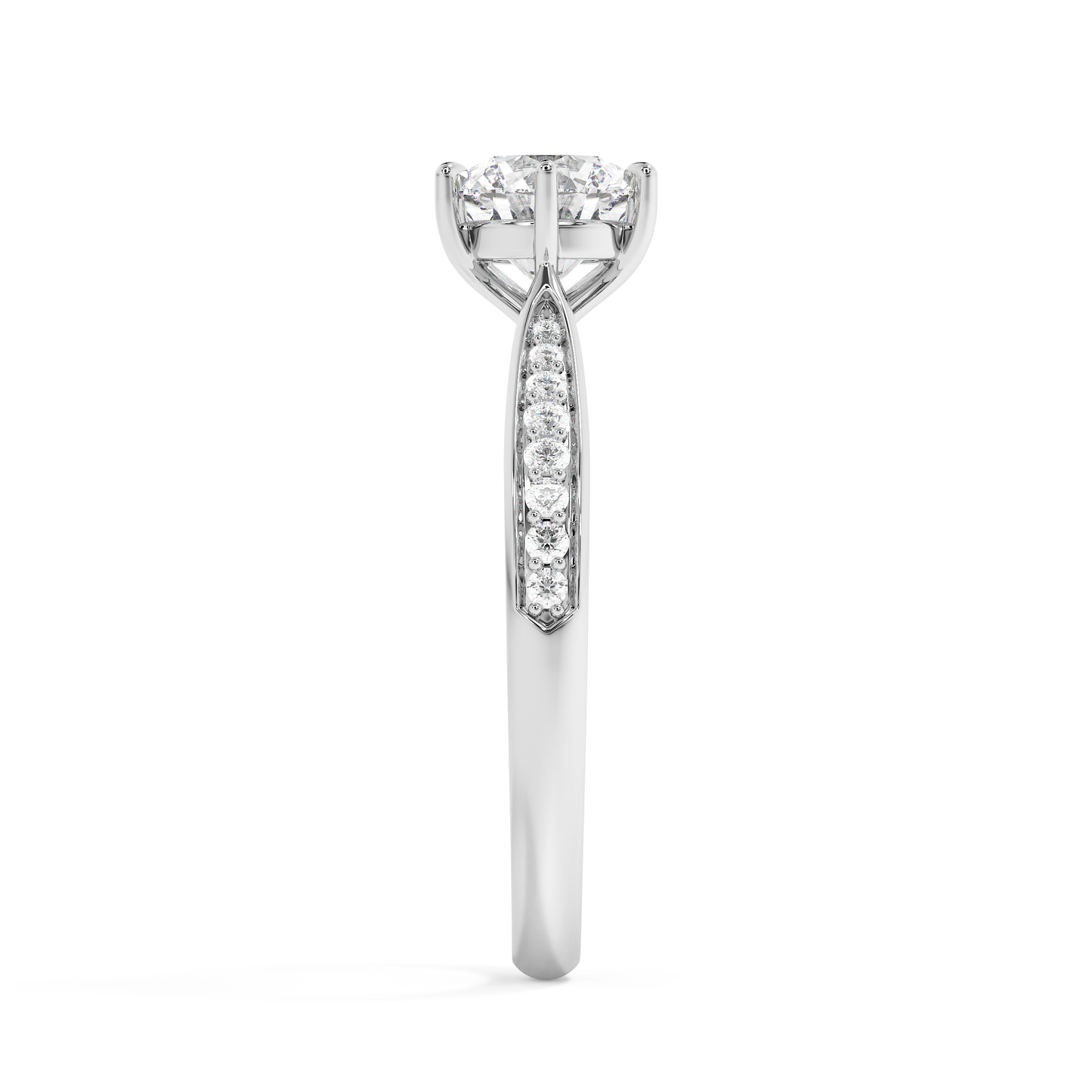 Emerald Solitaire Lab Grown Diamond Engagement Ring
