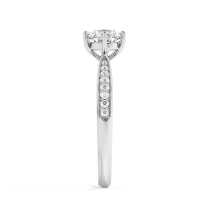 Emerald Solitaire Lab Grown Diamond Engagement Ring