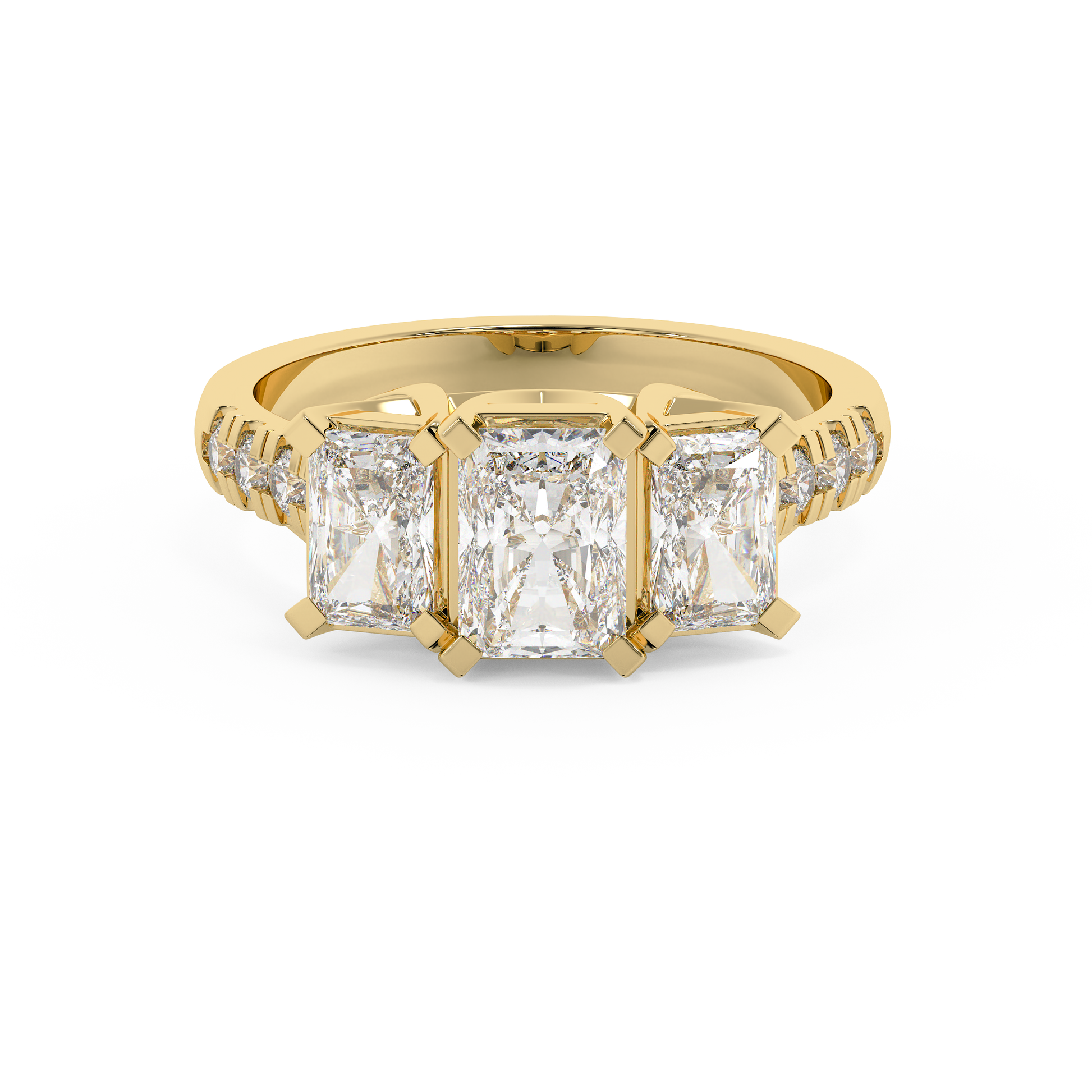 Emerald Solitaire Lab Grown Diamond Engagement Ring