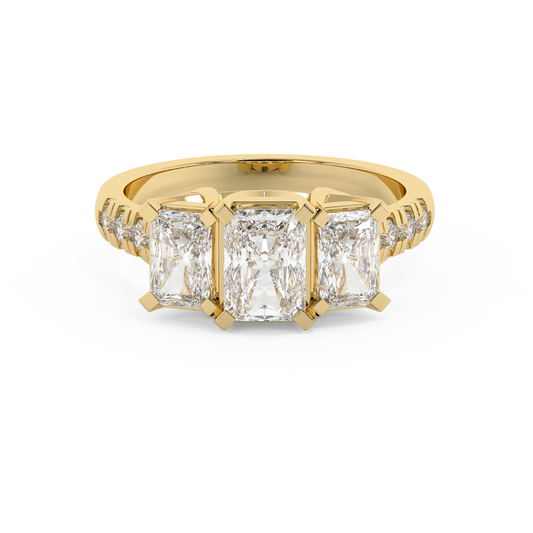 Emerald Solitaire Lab Grown Diamond Engagement Ring