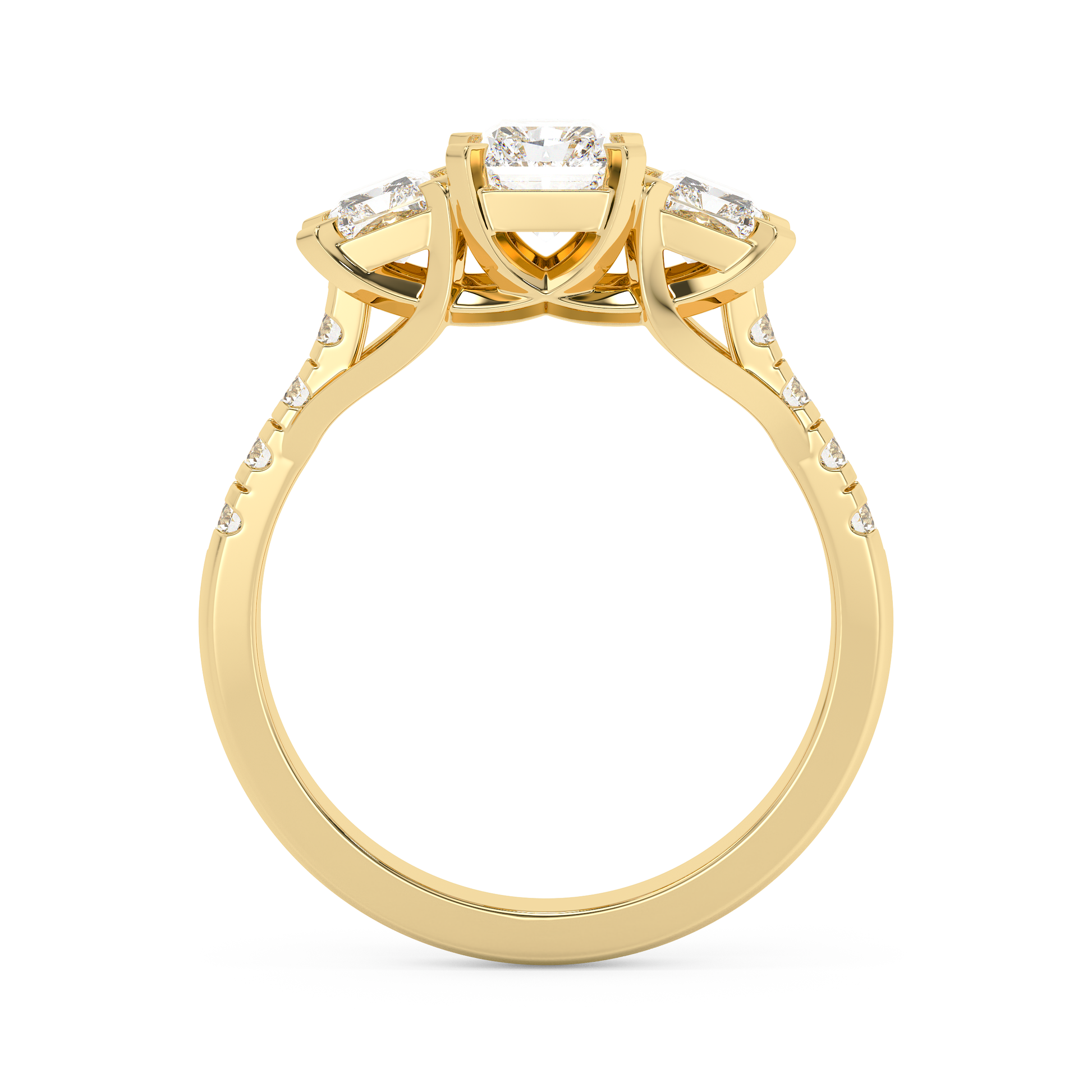 Emerald Solitaire Lab Grown Diamond Engagement Ring
