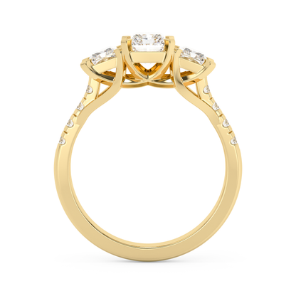 Emerald Solitaire Lab Grown Diamond Engagement Ring