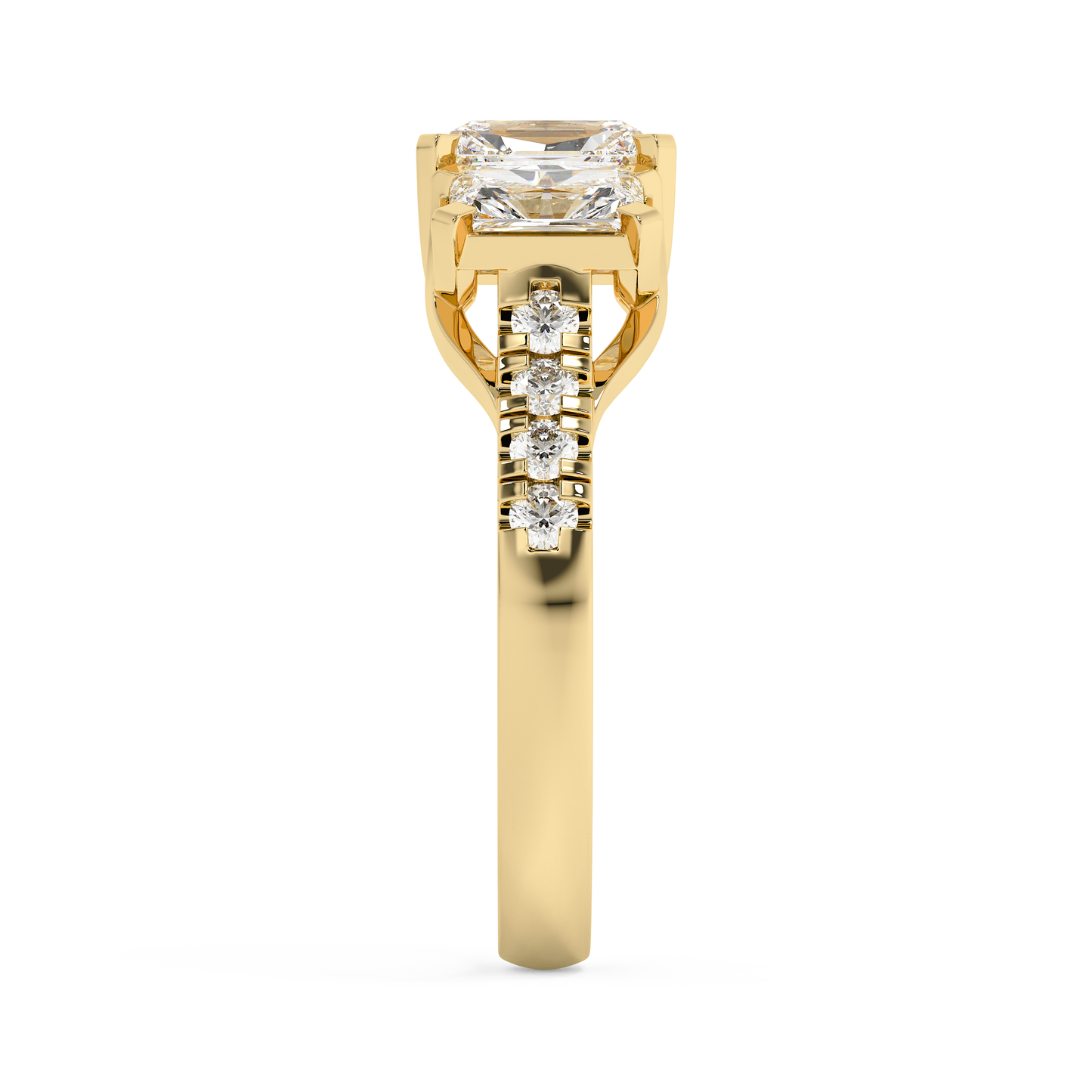 Emerald Solitaire Lab Grown Diamond Engagement Ring