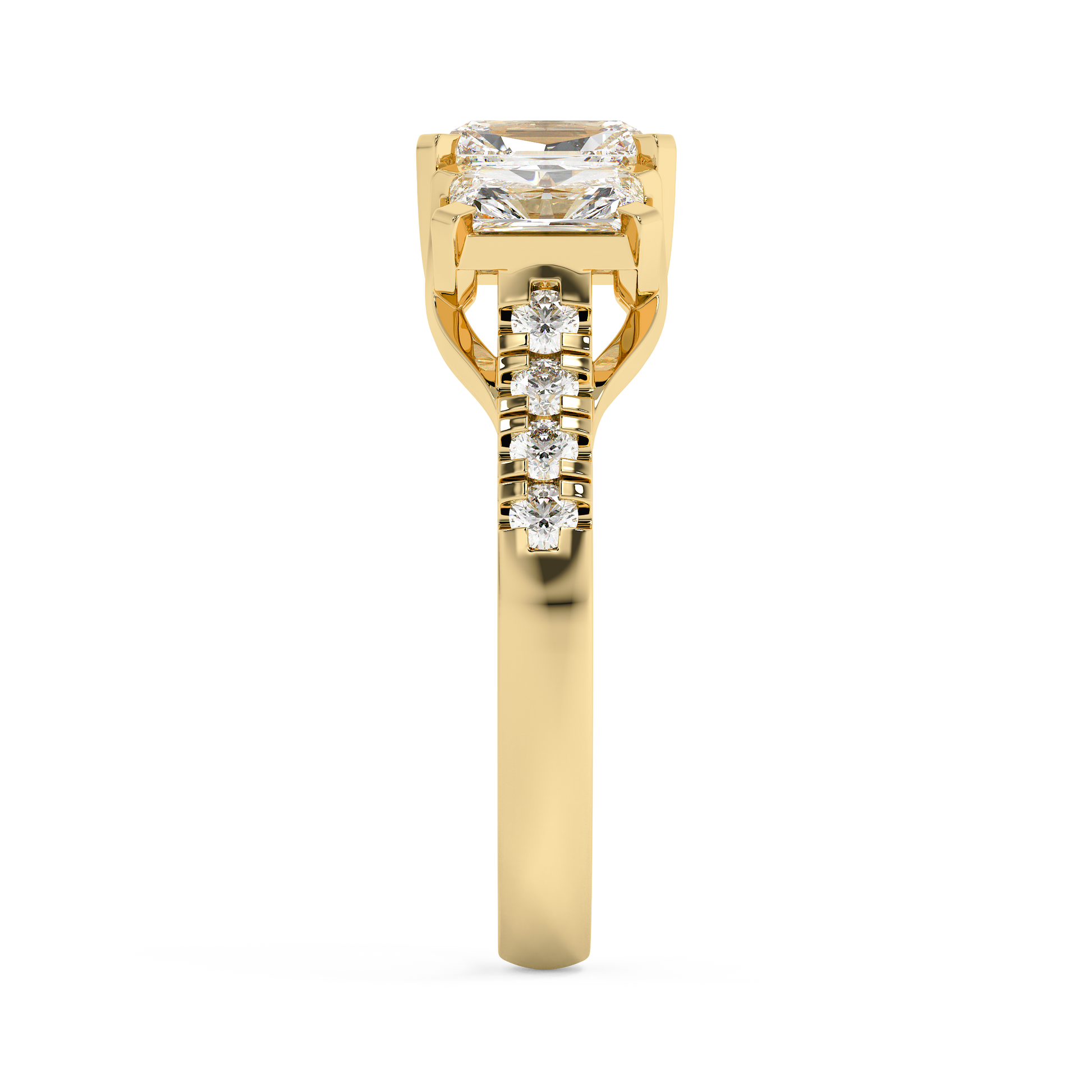 Emerald Solitaire Lab Grown Diamond Engagement Ring
