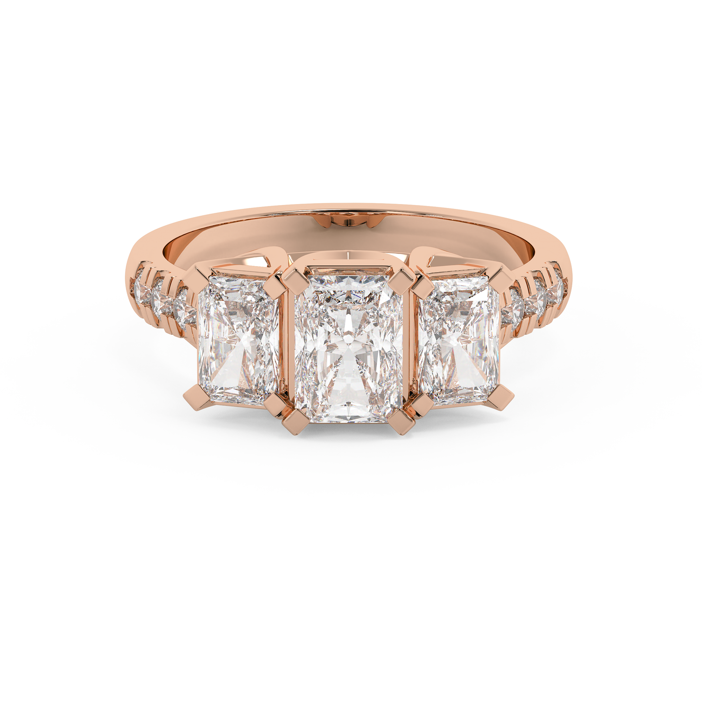 Emerald Solitaire Lab Grown Diamond Engagement Ring