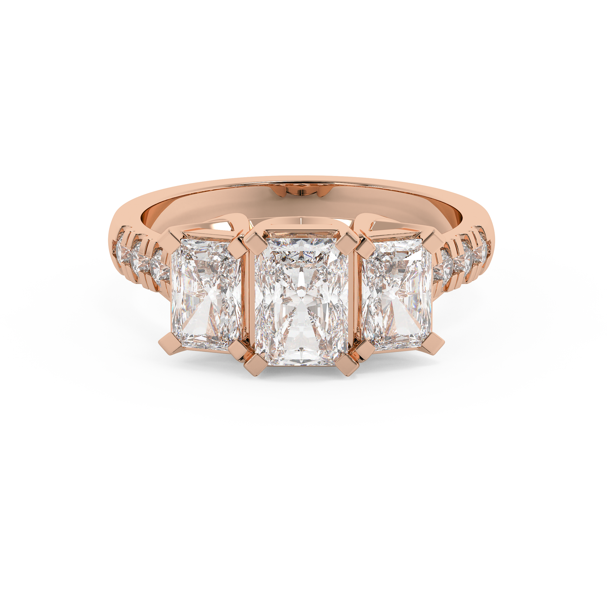Emerald Solitaire Lab Grown Diamond Engagement Ring