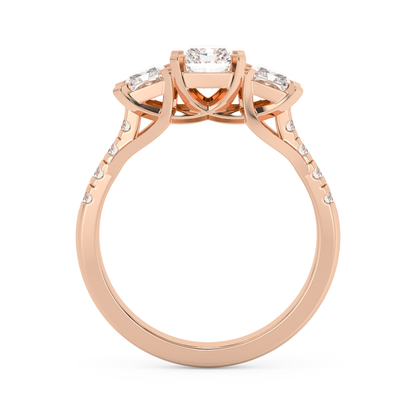 Emerald Solitaire Lab Grown Diamond Engagement Ring