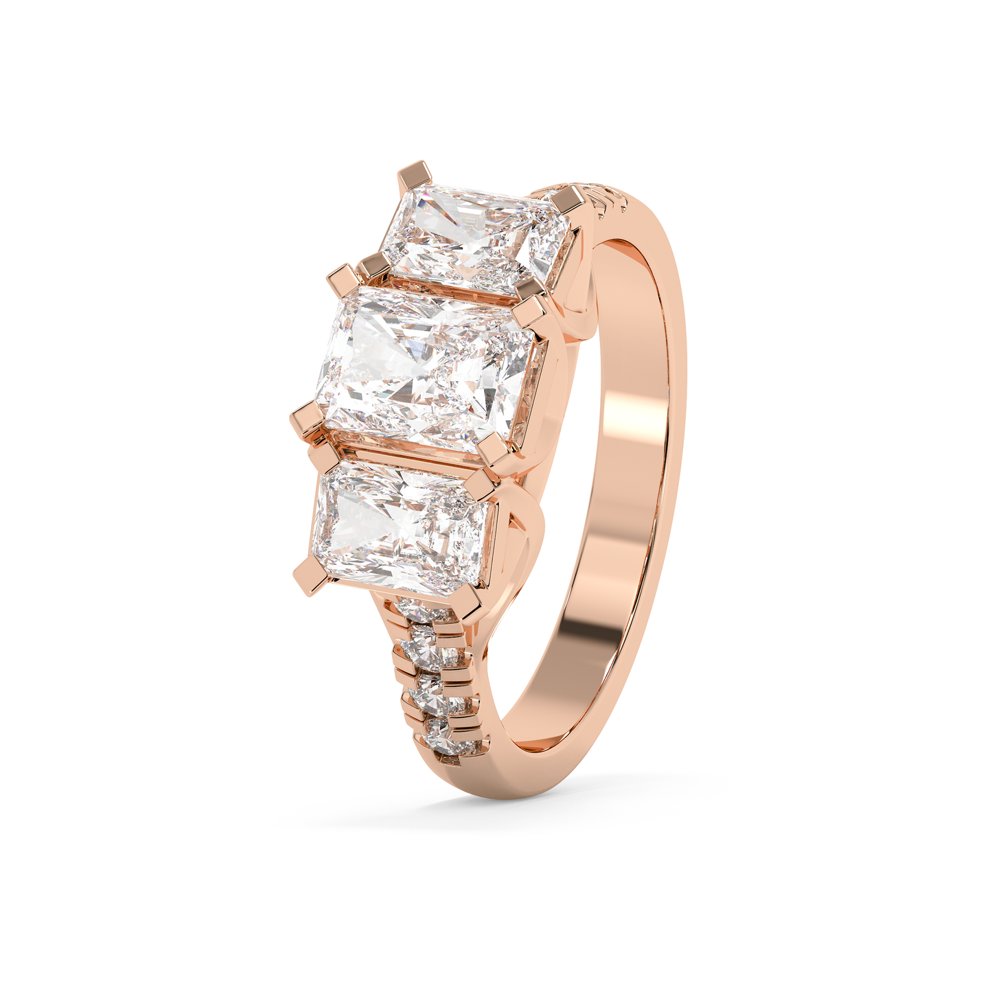 Emerald Solitaire Lab Grown Diamond Engagement Ring