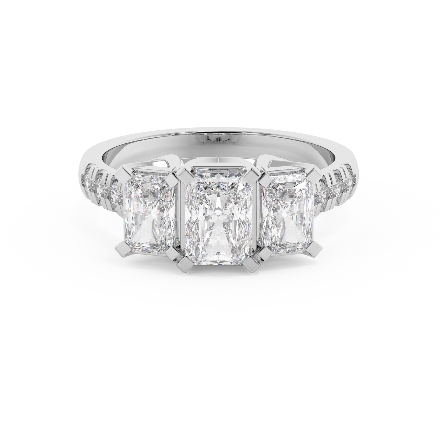 Emerald Solitaire Lab Grown Diamond Engagement Ring