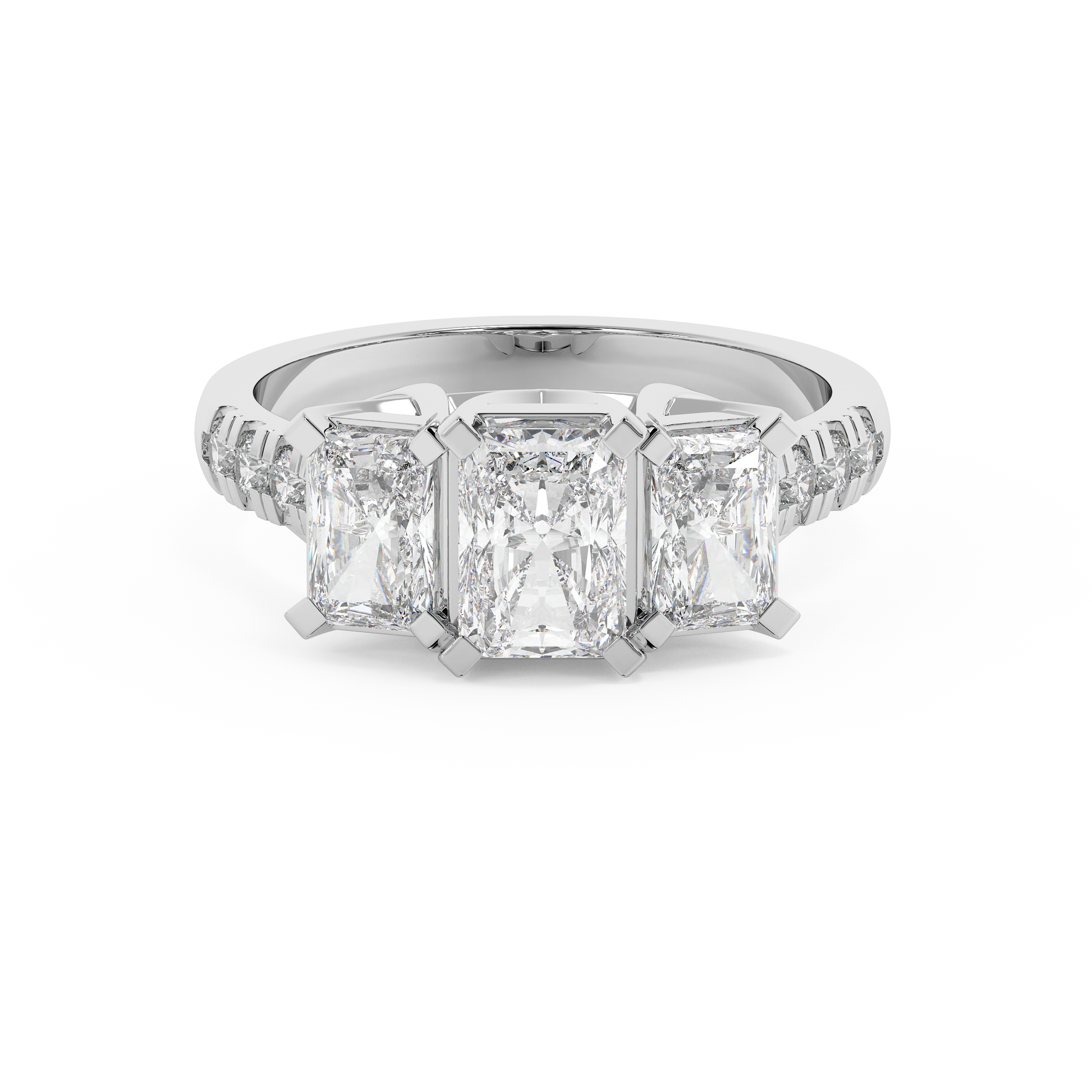 Emerald Solitaire Lab Grown Diamond Engagement Ring