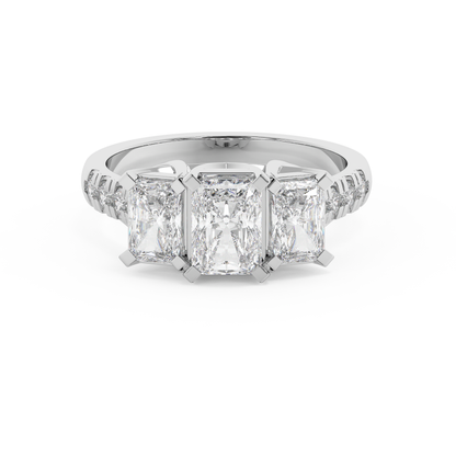 Emerald Solitaire Lab Grown Diamond Engagement Ring
