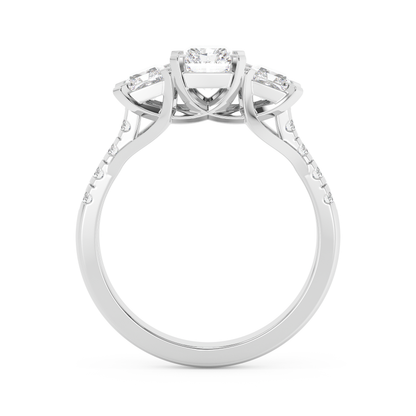 Emerald Solitaire Lab Grown Diamond Engagement Ring