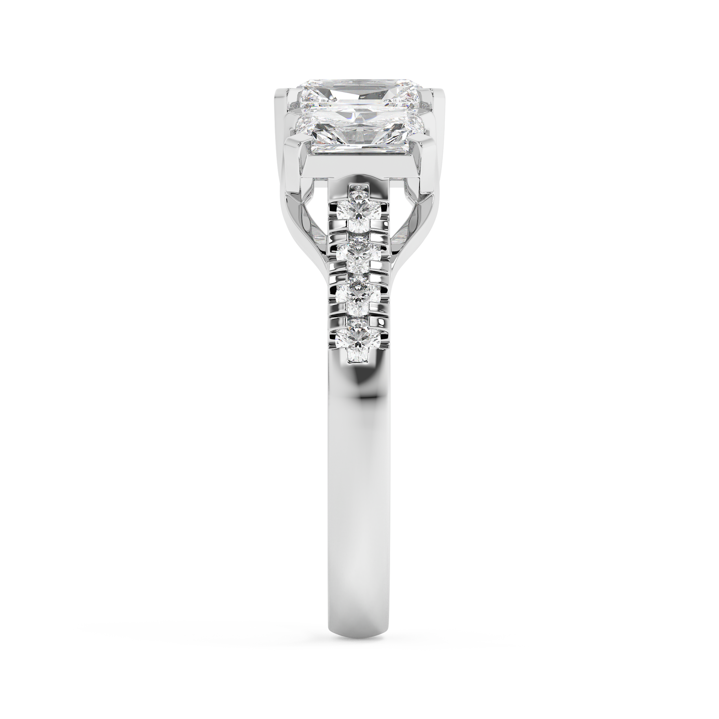 Emerald Solitaire Lab Grown Diamond Engagement Ring