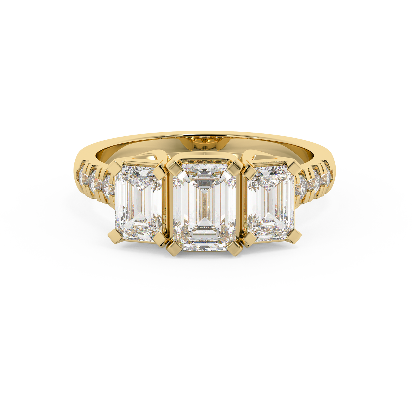 Emerald Solitaire Lab Grown Diamond Engagement Ring
