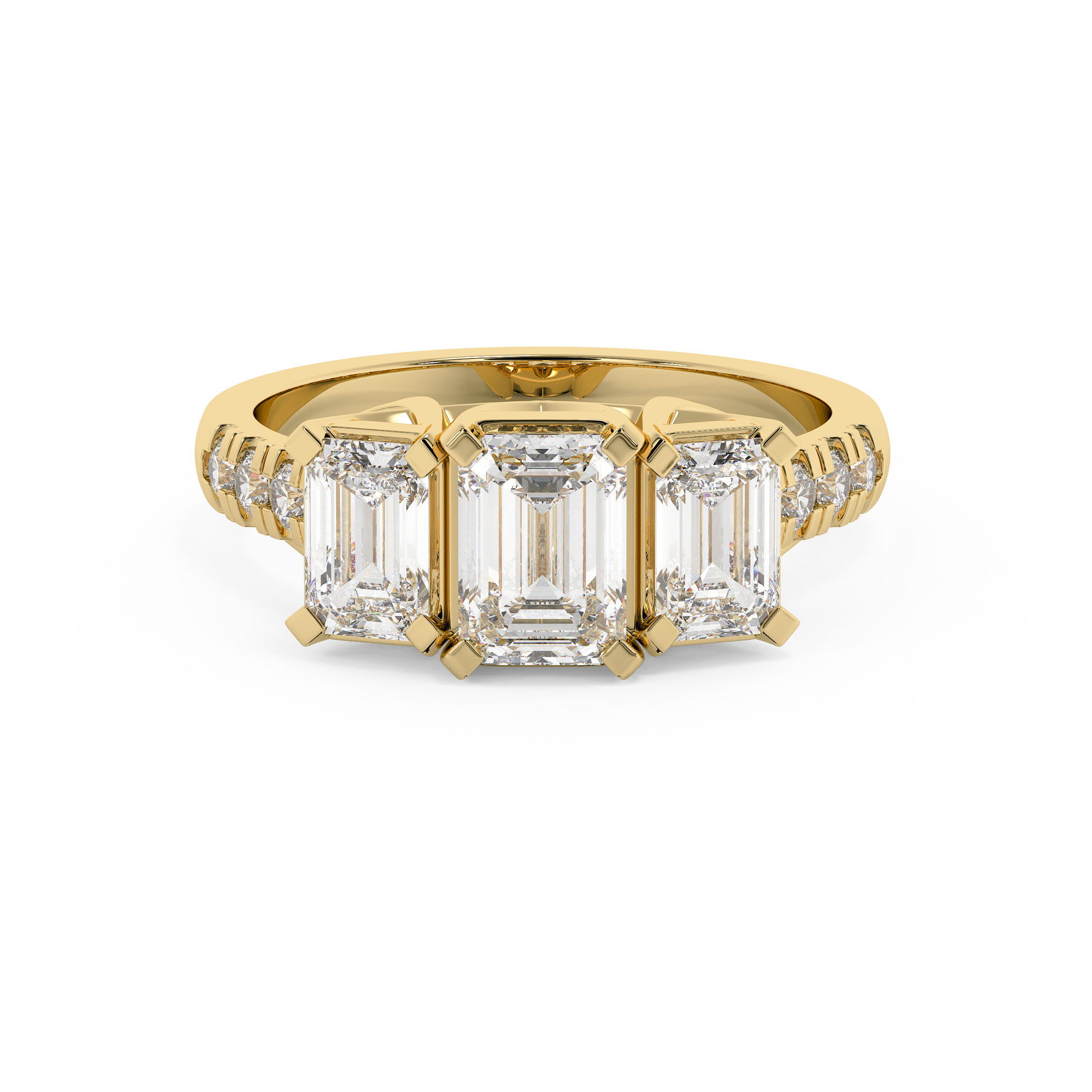 Emerald Solitaire Lab Grown Diamond Engagement Ring