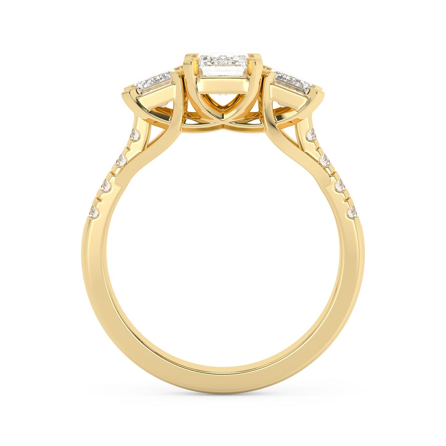 Emerald Solitaire Lab Grown Diamond Engagement Ring