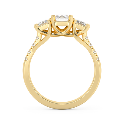 Emerald Solitaire Lab Grown Diamond Engagement Ring