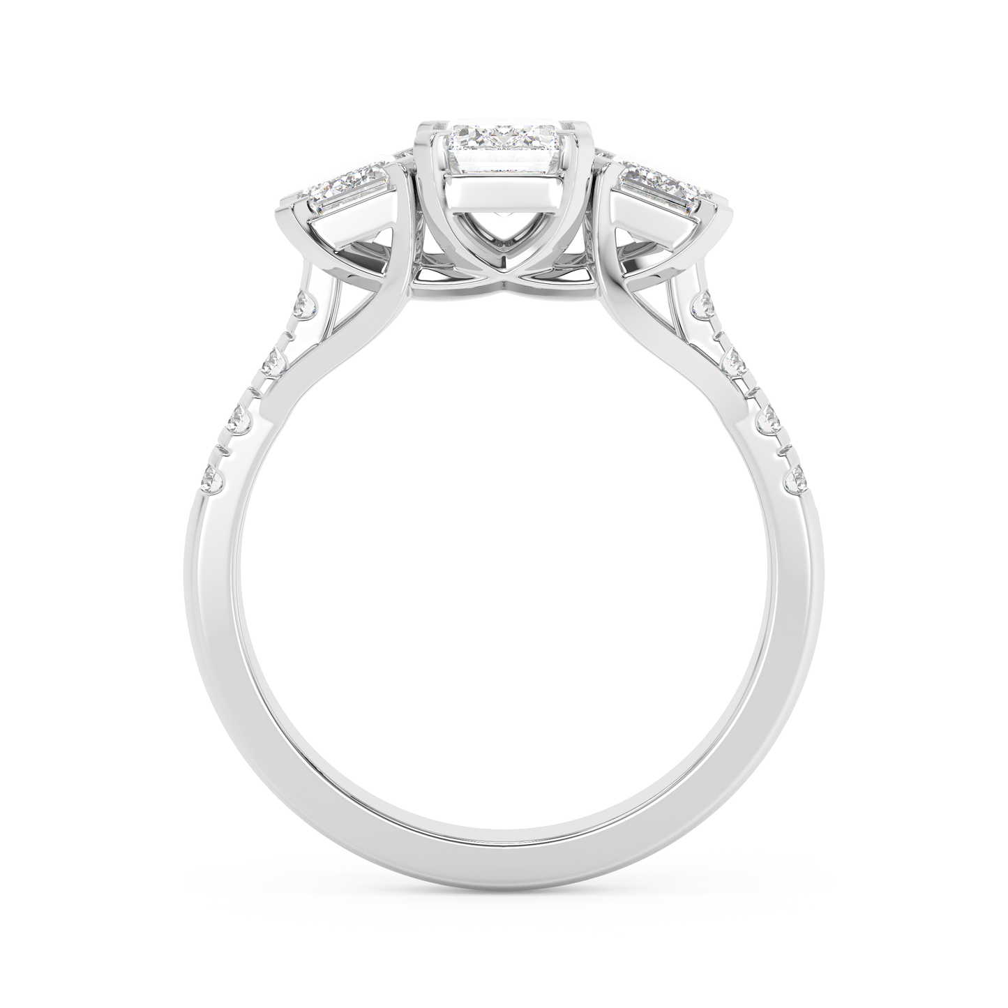Emerald Solitaire Lab Grown Diamond Engagement Ring