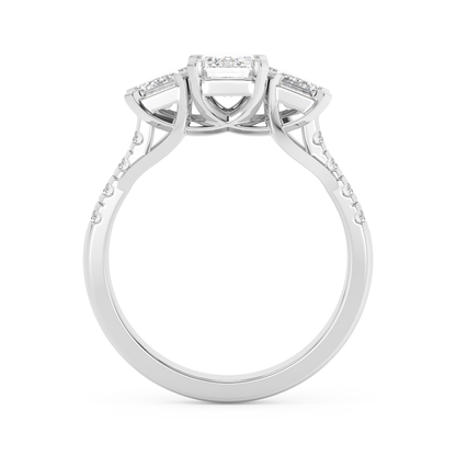 Emerald Solitaire Lab Grown Diamond Engagement Ring