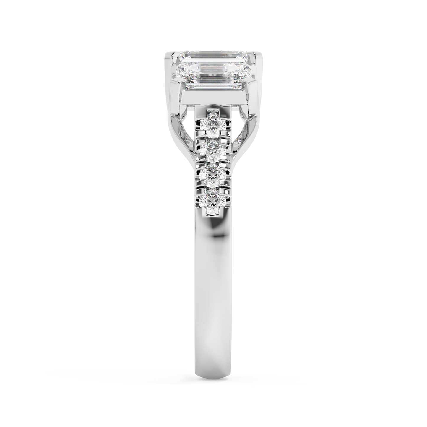 Emerald Solitaire Lab Grown Diamond Engagement Ring