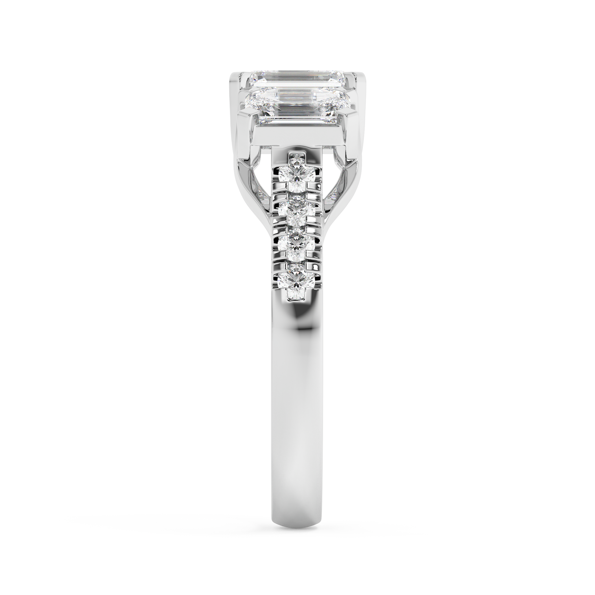Emerald Solitaire Lab Grown Diamond Engagement Ring