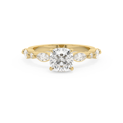 Emerald Solitaire Lab Grown Diamond Engagement Ring