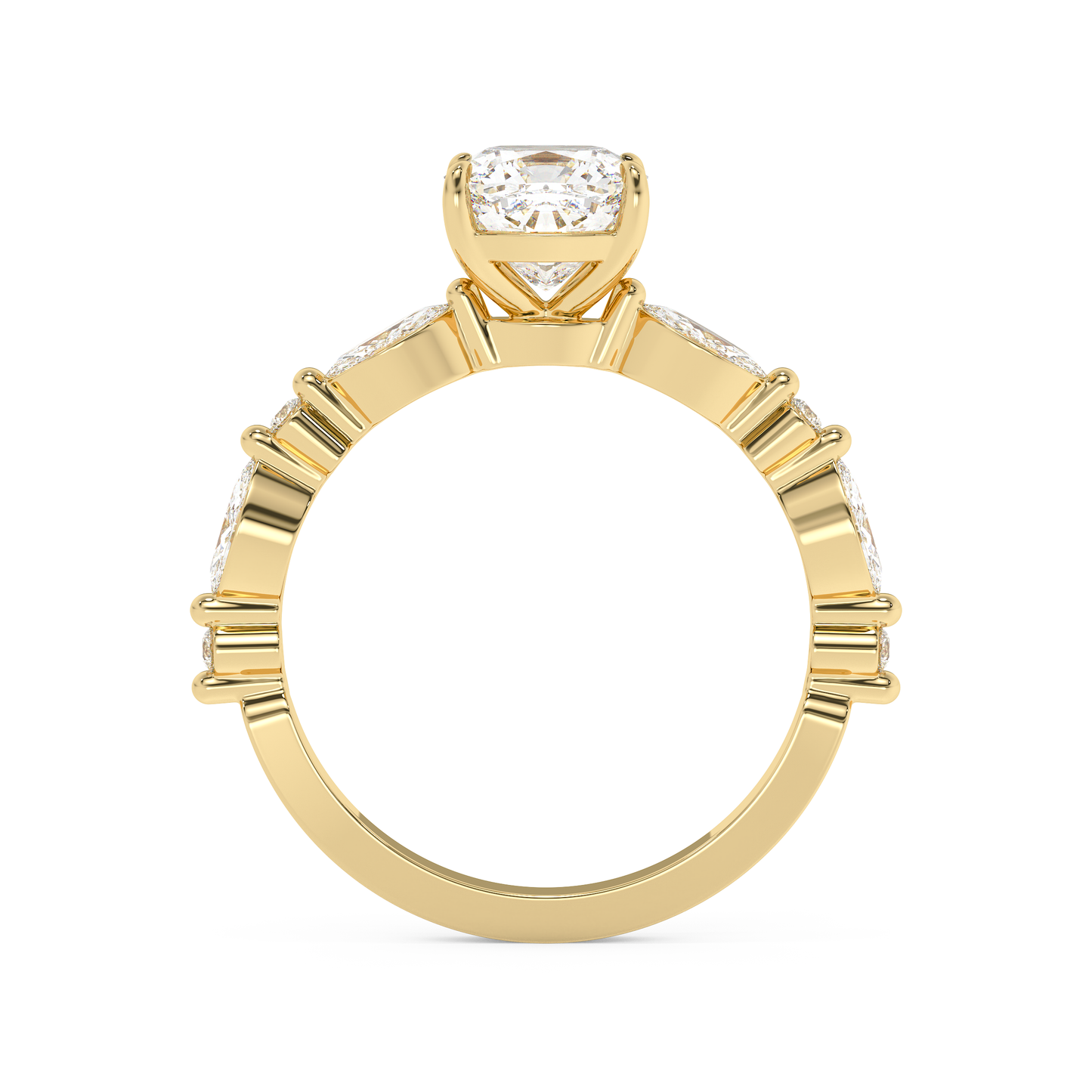 Emerald Solitaire Lab Grown Diamond Engagement Ring