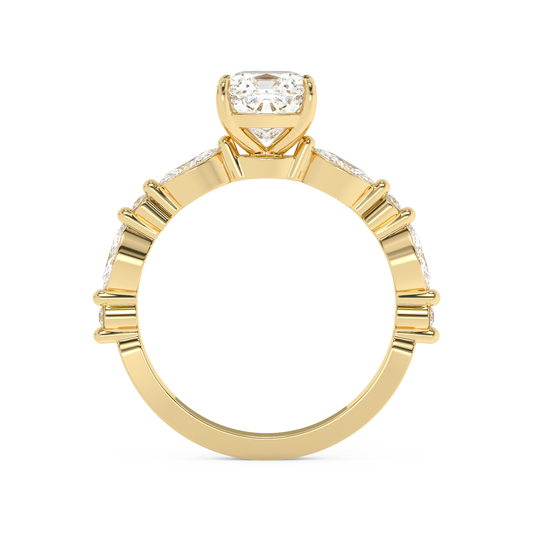 Emerald Solitaire Lab Grown Diamond Engagement Ring