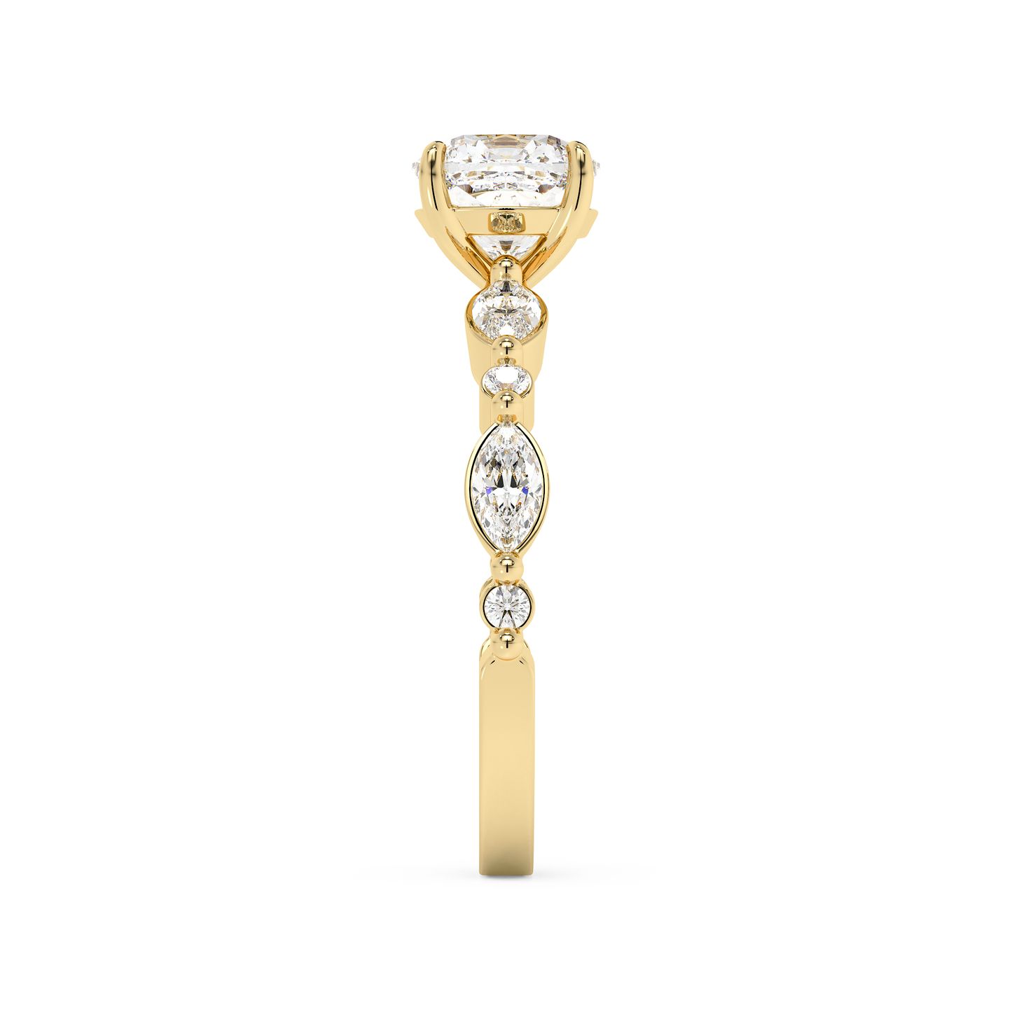 Emerald Solitaire Lab Grown Diamond Engagement Ring