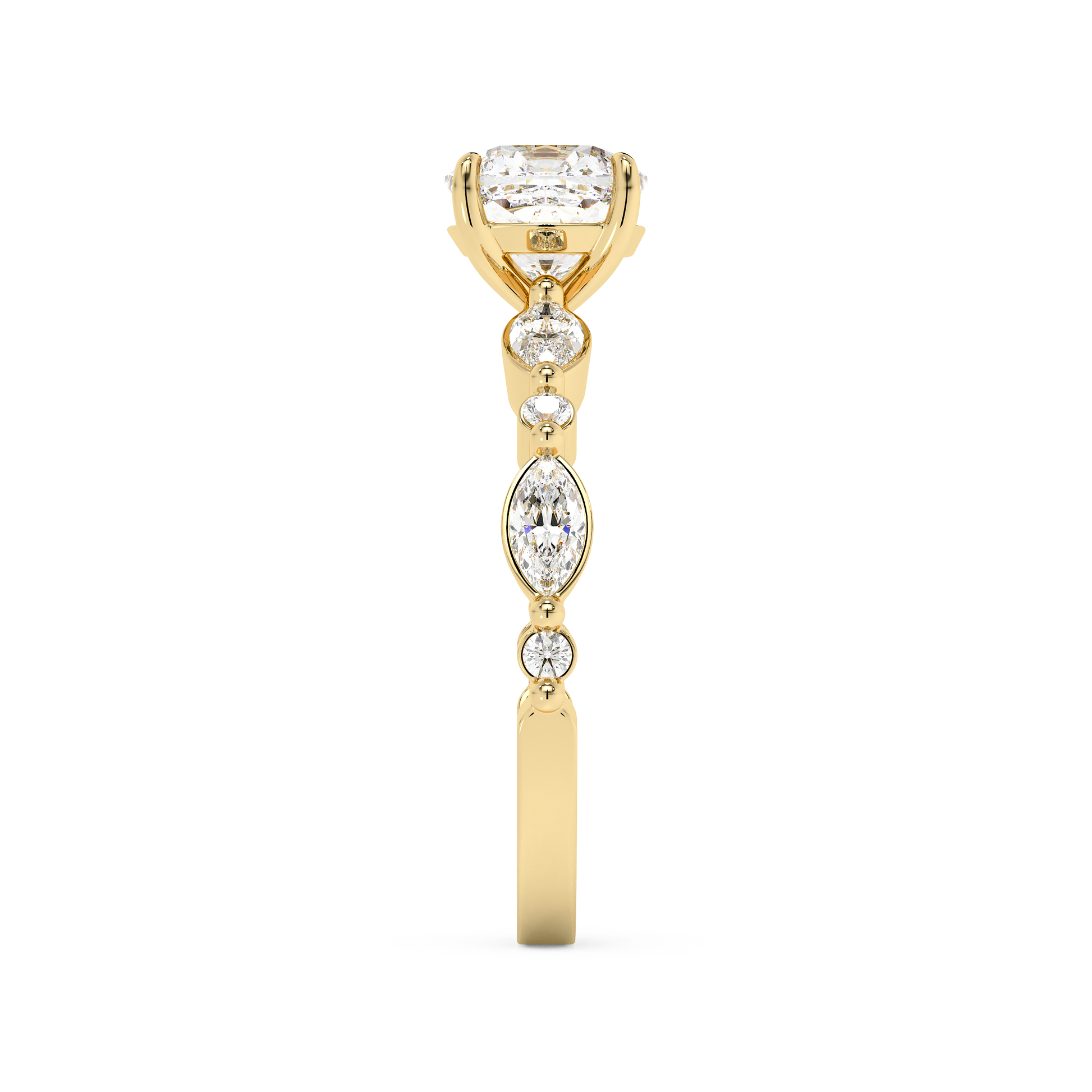 Emerald Solitaire Lab Grown Diamond Engagement Ring