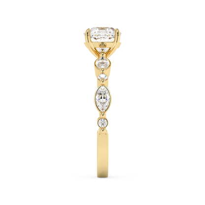 Emerald Solitaire Lab Grown Diamond Engagement Ring
