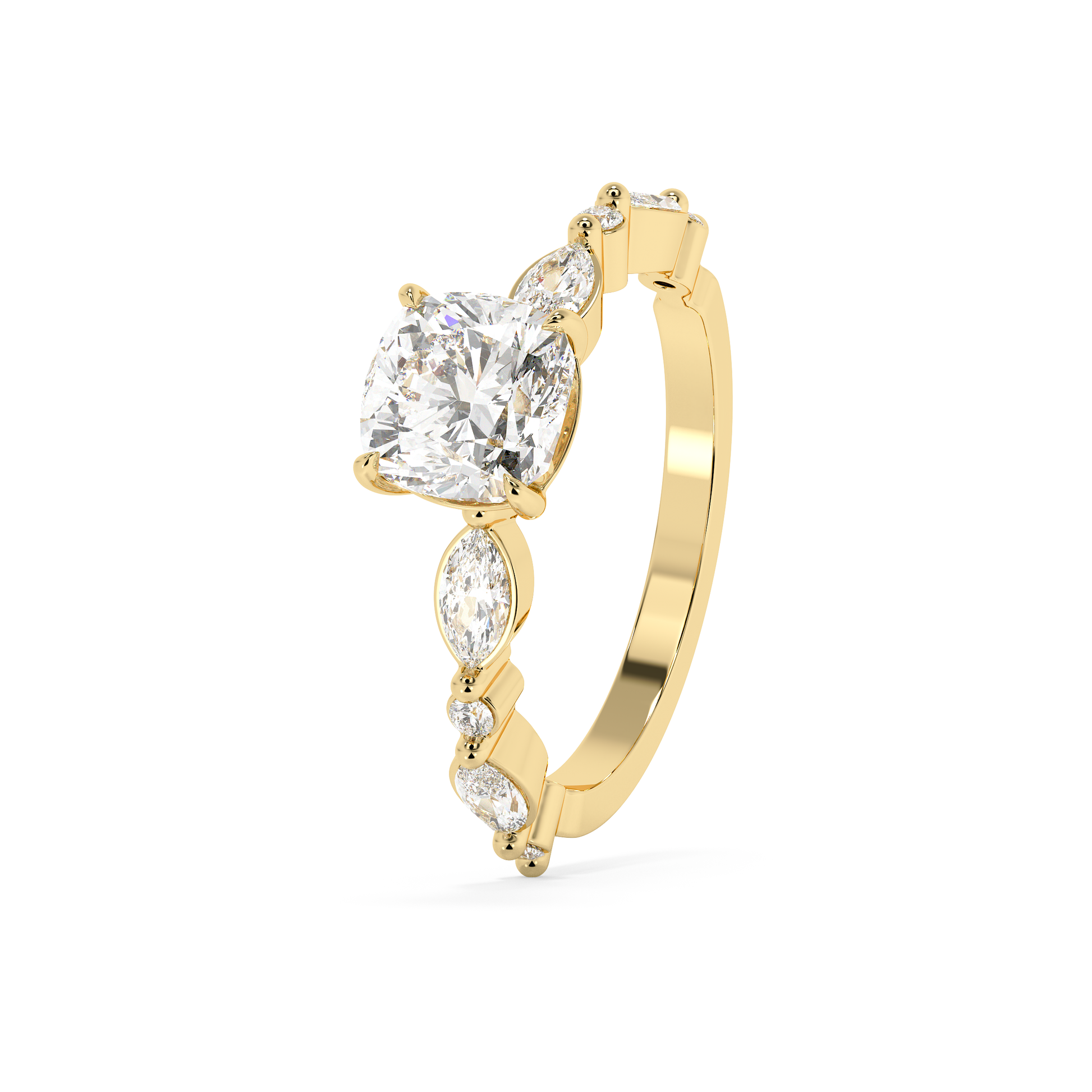Emerald Solitaire Lab Grown Diamond Engagement Ring