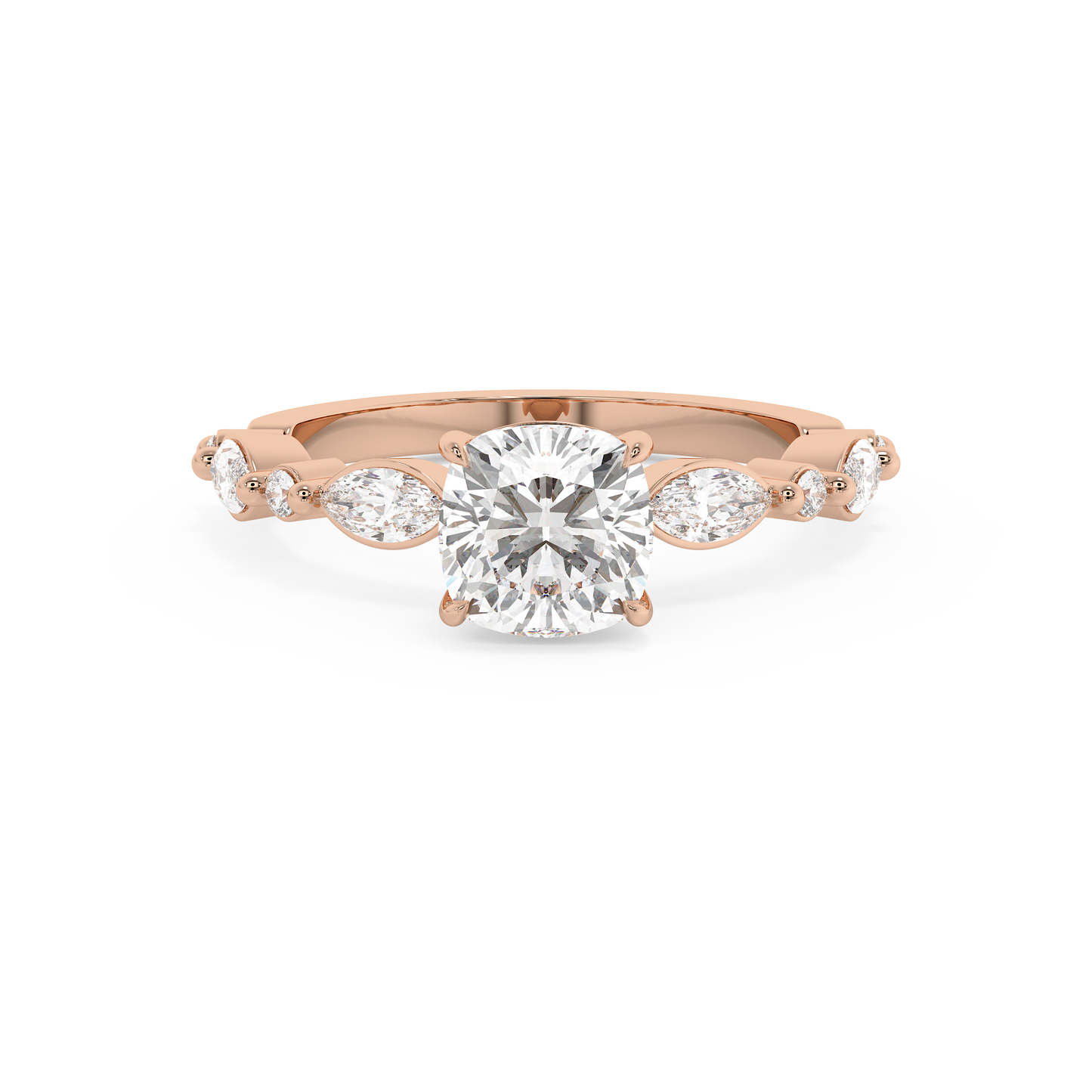 Emerald Solitaire Lab Grown Diamond Engagement Ring