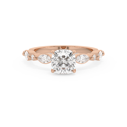 Emerald Solitaire Lab Grown Diamond Engagement Ring