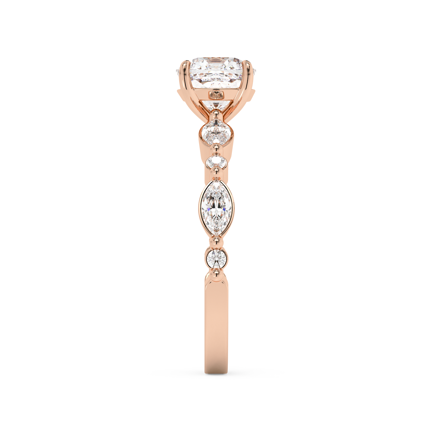Emerald Solitaire Lab Grown Diamond Engagement Ring